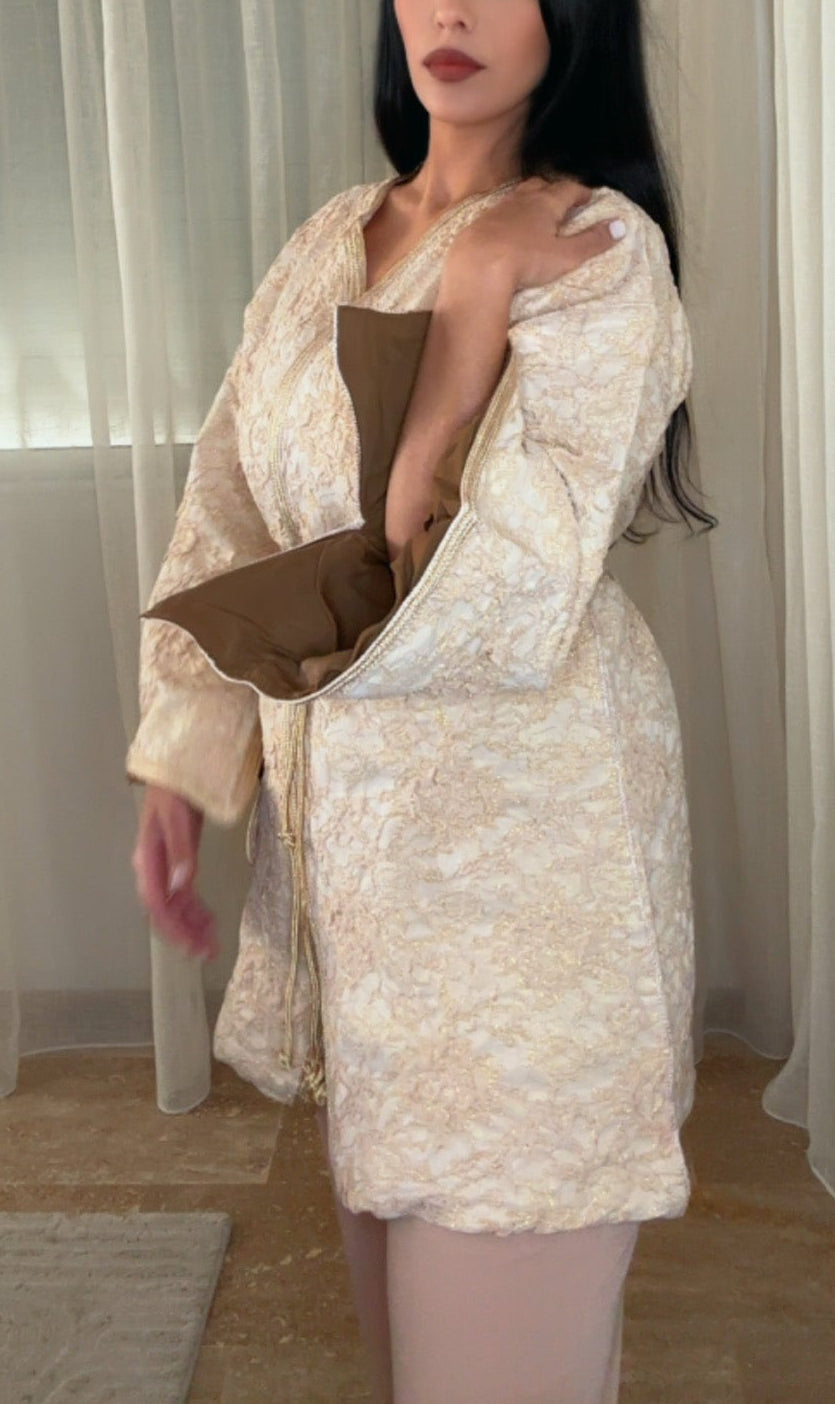 Kimono brocard beige