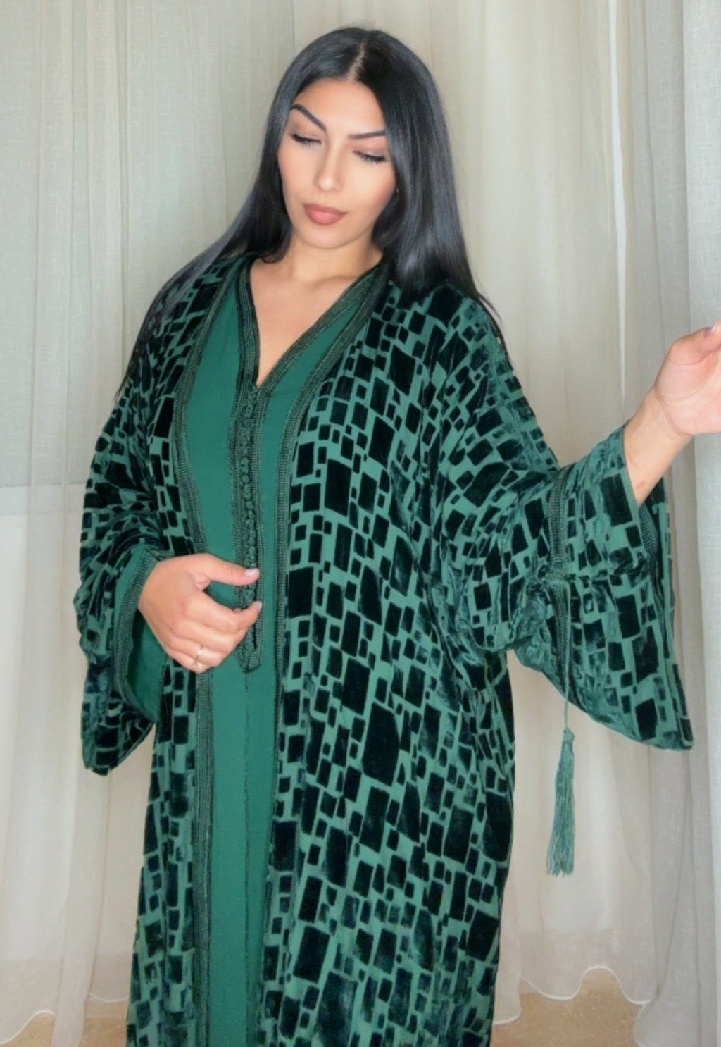 Qamis+kimono velours