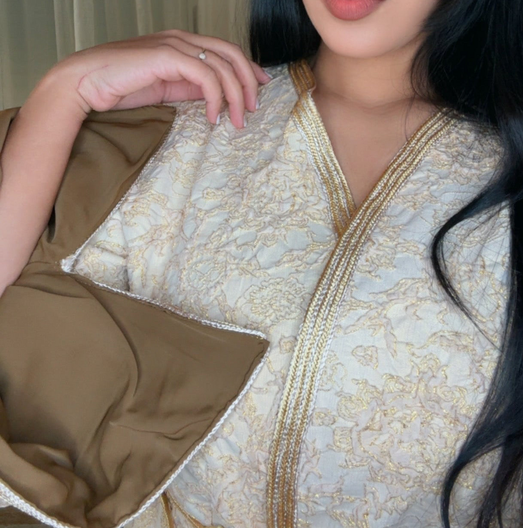 Kimono brocard beige