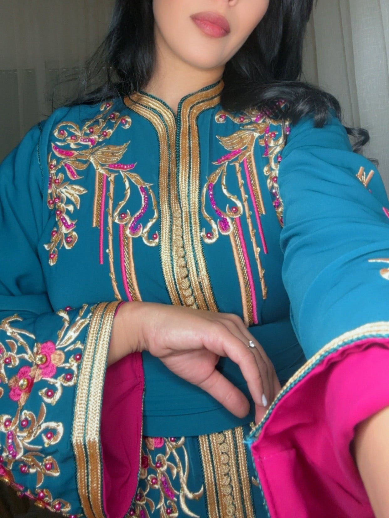 Caftan vert bouteille