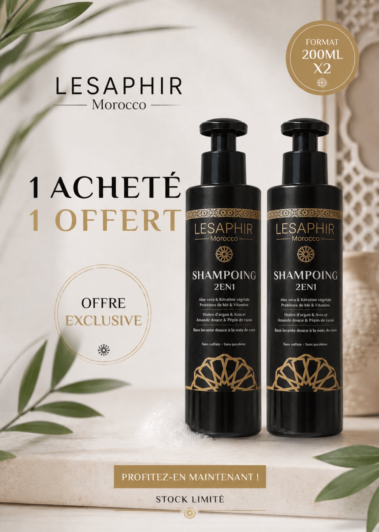 Shampoing Fortifiant & Hydratant – Aloe Vera & Kératine Végétale