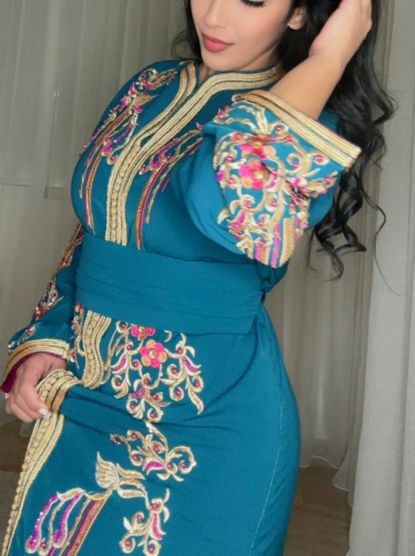 Caftan vert bouteille