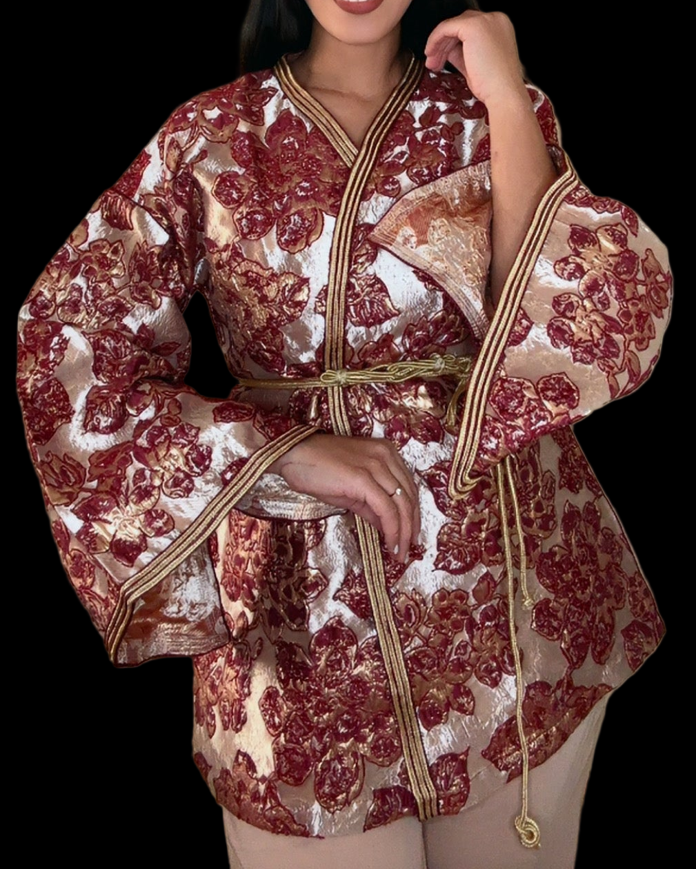 Kimono brocard avec pantalon