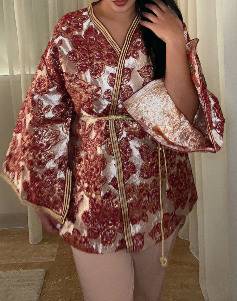 Kimono brocard avec pantalon